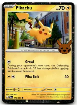 Pikachu 018/091 Holo Holo Rare Trick or Trade BOOster 2024 Pokemon LP - Image 1