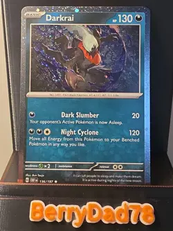 Darkrai 136/197 Sv03: Obsidian Flames Cosmos Holo Pokemon TCG NM (Single Swirl) - Image 1