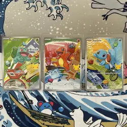 Pokemon TCG First Partner Illustration Collection Series 1 Kanto Gen 1 Starters - Image 1