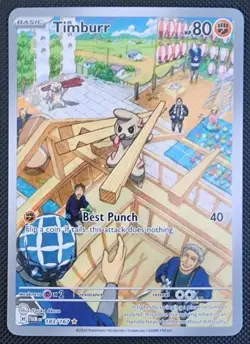 Timburr 183/167 Illustration Rare Holo Pokemon Twilight Masquerade NM - Image 1