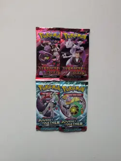 Lot Of (4) Pokemon Booster Packs - Destined Rivals & Journey Together - Image 1