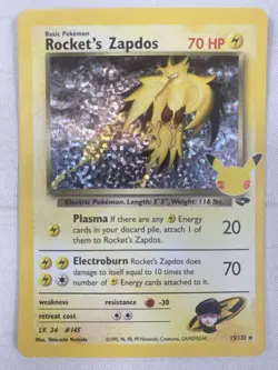 Rocket's Zapdos 15/132 Celebrations: Classic Collection Holo Pokemon TCG NM - Image 1