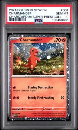 2024 POKEMON MEW EN-151 CHARIZARD EX SUPER-PREMIUM COLLECTION CHARMANDER PSA 10 - Image 1