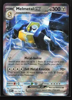 Pokemon Melmetal ex 153/197 Obsidian Flames Double Rare Holo NM - Image 1