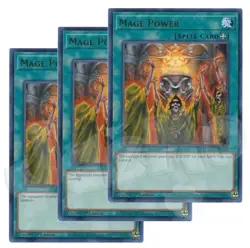 Yugioh - Mage Power x 3 - 1st Edition Rare NM - Plus Free Holo Card - Image 1