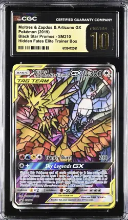 Pokemon TCG Moltres & Zapdos & Articuno GX SM210 SM Promo CGC 10 Pristine - Image 1