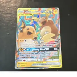 Pokemon Raichu & Alolan Raichu GX TAG TEAM Ultra Rare Full Art Holo 54/236 260HP - Image 1