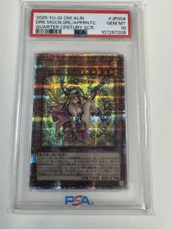 YuGiOh PSA10 Dark Magician Girl Apprentice 25th Quarter Century Secret Rare - Image 1