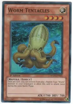 Worm Tentacles - HA03-EN023 - Super Rare - Unlimited Edition - Heavily Played - - Image 1