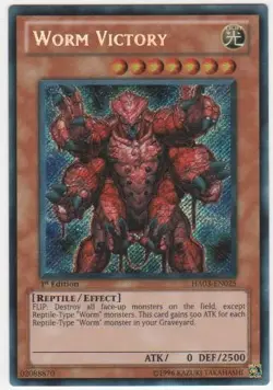 Worm Victory - HA03-EN025 - Secret Rare - Unlimited Edition - Heavily Played - H - Image 1