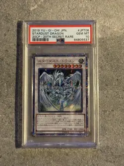 YuGiOh PSA10 Stardust Dragon 20th Anniversary Secret Rare Japan TCG - Image 1
