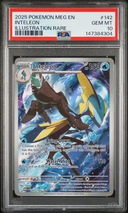 2025 POKEMON MEGA EVOLUTION 142 INTELEON ILLUSTRATION RARE PSA 10 Gem Mint - Image 1
