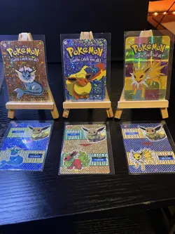 Eeveelution Pokemon Vintage Pocket Monsters Vending Prisms Holo Sticker Card - Image 1