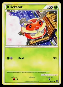 Kricketot 65/102 Common HGSS Triumphant Pokemon Lightly Played - Image 1