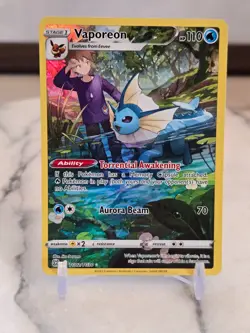 Pokemon TCG Vaporeon TG02/TG30 Brilliant Stars Trainer Gallery Holo Full Art LP - Image 1