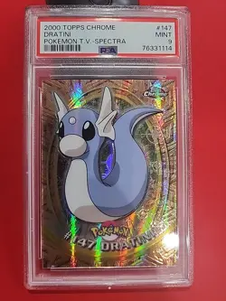 2000 TOPPS CHROME POKEMON T.V. SPECTRA#147 DRATINI PSA 9 LOW POP OF 10 LOOK - Image 1