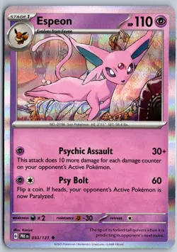 Espeon 033/131 Holo Rare SV: Prismatic Evolutions Pokemon Holo Near Mint - Image 1