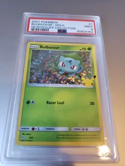 2021 POKEMON MCDONALD'S #1 BULBASAUR-HOLO PSA 9 McDonald's Bulbasaur Holo - Image 1
