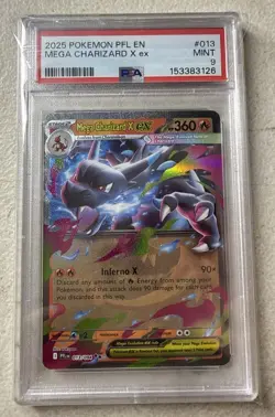 Mega Charizard X Ex 013 Pokemon Pfl En-Phantasmal Flames PSA 9 - Image 1