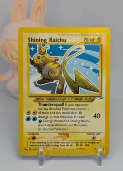 Shining Raichu ✨ Damaged ✨ Neo Destiny Secret Rare ✨ Unlimited Holo WOTC 111/105 - Image 1
