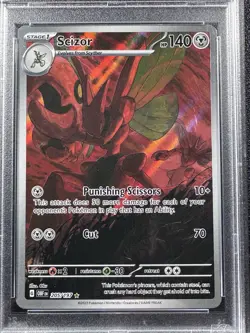 Pokemon Scizor Illustration Rare IR Full Art Holo 205/197 PSA 9 MINT Obsidian - Image 3