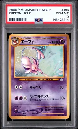 2000 POKEMON JAPANESE NEO 2 #196 ESPEON-HOLO PSA 10 - Image 1