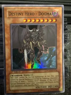 Destiny Hero- Dogma NM 1st Edition Ultimate Rare POTD-EN014 Yu-Gi-Oh! See Photos - Image 1