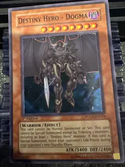 Destiny Hero- Dogma NM 1st Edition Ultimate Rare POTD-EN014 Yu-Gi-Oh! See Photos - Image 5