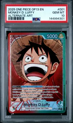 2025 One Piece Monkey.D.Luffy Alt Leader OP13-001 Carrying On His Will PSA 10 - Image 1