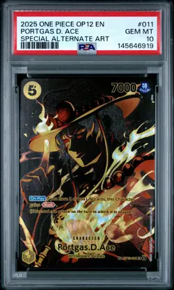 2025 ONE PIECE OP12-LEGACY OF THE MASTER #011 PORTGAS D. ACE PSA 10 - Image 1