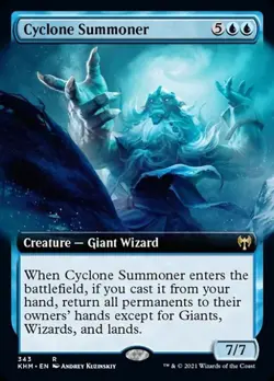 Cyclone Summoner (Extended Art) -Foil Light Play MTG Kaldheim - Image 1