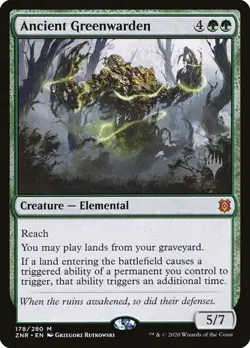 Magic The Gathering: ANCIENT GREENWARDEN Promo, Zendikar Rising NM - Image 1