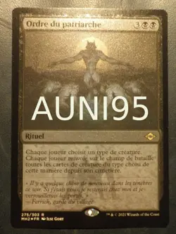 mtg magic patriarch's bidding FOIL etched FRENCH vf fr ordre du patriarche - Image 1