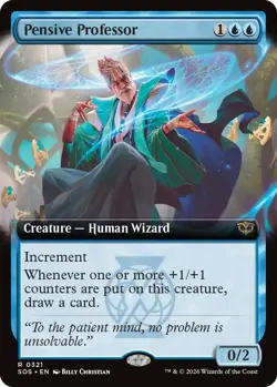 Pensive Professor (Extended Art) (R) Foil #321 Secrets of Strixhaven MTG NM - Image 1