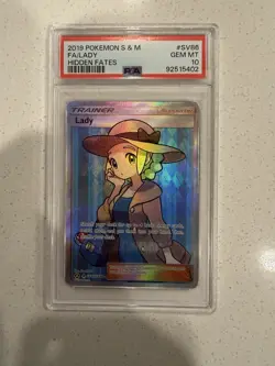 Pokemon TCG Trainer Lady, Hidden Fates, Shiny Holo Rare Card SV86/SV94 - Image 1