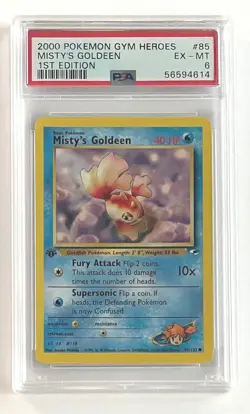 2000 Pokemon Gym Heroes 1st Edition Misty's Goldeen #85 PSA 6 - Image 1