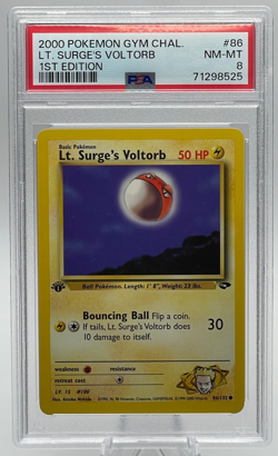 2000 POKEMON GYM CHALLENGE #86 LT. SURGE'S VOLTORB 1ST EDITION PSA 8 NM-MT - Image 1