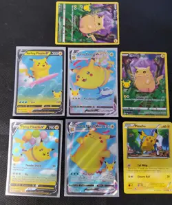 Lot Of Pokemon Pikachu Cards Surfing Flying Vmax Gnaw - Image 1