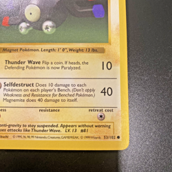 Magnemite 53/102 1st Edition Shadowless Base Set Regular LP+ - Pokemon Card - Image 4
