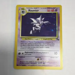 Pokemon Haunter 6/62 Fossil Holo Rare Unlimited Edition 50 HP Card 1999 - Image 1
