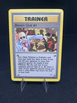 Pokemon TCG Gym Heroes Blaine's Quiz #1 Trainer Card 97/133 LP - Image 1