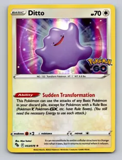 DITTO 053/078 HOLO R POKEMON GO POKEMON NM - Image 1