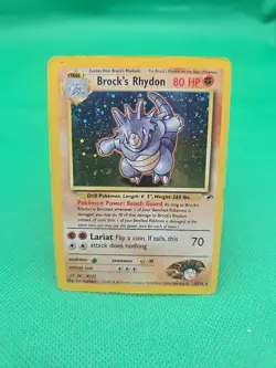 Pokemon TCG Brock's Rhydon 002/132 Gym Heroes Holo - Image 1