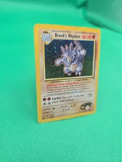 Pokemon TCG Brock's Rhydon 002/132 Gym Heroes Holo - Image 2