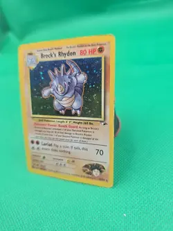 Pokemon TCG Brock's Rhydon 002/132 Gym Heroes Holo - Image 3
