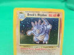 Pokemon TCG Brock's Rhydon 002/132 Gym Heroes Holo - Image 4