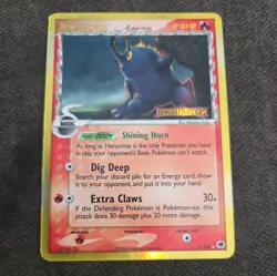 Heracross - Pokemon Card - Dragon Frontiers 3/101 - Ultra Rare Holo STAMP - MP - Image 2