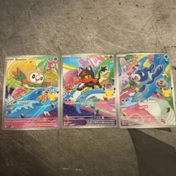 Pokemon TCG Rowlet Litten Popplio first partner holo promo cards - English - Image 1
