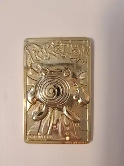 Vintage 1999 Gold Plated Poliwhirl Pokemon Card Burger King - Image 2