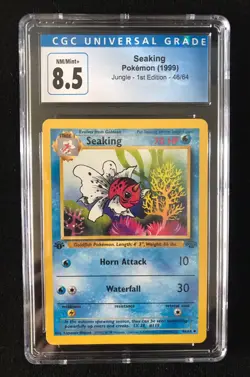 Pokemon TCG 1st Edition Seaking Jungle 46/64 CGC 8.5 NM/Mint+ WOTC 1999 - Image 1